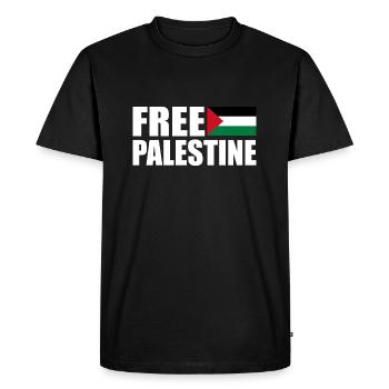 Free palestine - T-shirt Premium bio Homme - noir - Devant - Nico (187cm)
