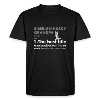 Husky sibérien Grand-père définition - T-shirt Premium bio Homme - noir - Devant - Nico (187cm)
