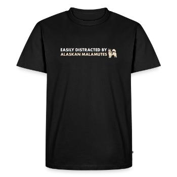 Facilement distrait par le malamute d’Alaska - T-shirt Premium bio Homme - noir - Devant - Nico (187cm)