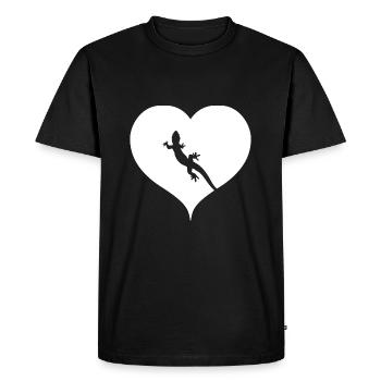 Gecko heart gift reptile lizard - Men's Premium Organic T-Shirt - black - Front - Nico (187cm)