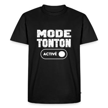 mode tonton activé - T-shirt Premium bio Homme - noir - Devant - Nico (187cm)