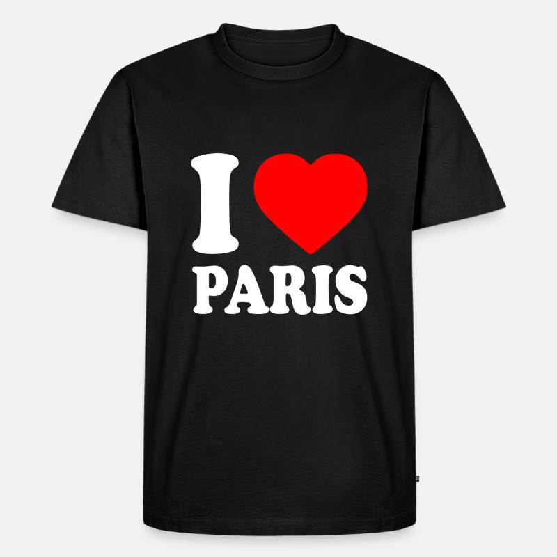 I love paris - Männer Premium Bio T-Shirt - Schwarz