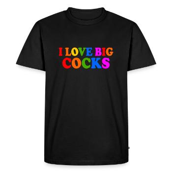 I love big cocks - Men's Premium Organic T-Shirt - black - Front - Nico (187cm)