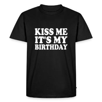 kiss me it's my birthday - T-shirt Premium bio Homme - noir - Devant - Nico (187cm)