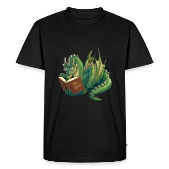 reading dragon - T-shirt Premium bio Homme - noir - Devant - Nico (187cm)