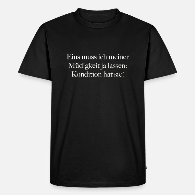 Müde - Männer Premium Bio T-Shirt - Schwarz
