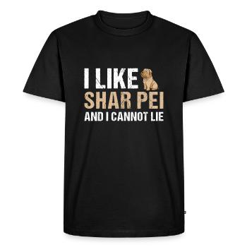 J’aime Shar Pei et je ne peux pas mentir - T-shirt Premium bio Homme - noir - Devant - Nico (187cm)