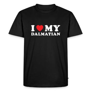 J’aime mon dalmatien - T-shirt Premium bio Homme - noir - Devant - Nico (187cm)