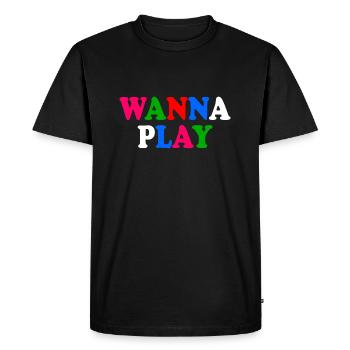 Wanna play - T-shirt Premium bio Homme - noir - Devant - Nico (187cm)