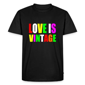 Love is vintage - T-shirt Premium bio Homme - noir - Devant - Nico (187cm)