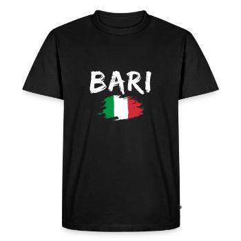 Bari Italy Flag - Men's Premium Organic T-Shirt - black - Front - Nico (187cm)