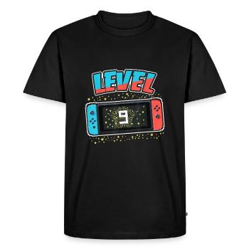 9th Birthday Happy Birthday Zocken Gamer Level 9 - Men's Premium Organic T-Shirt - black - Front - Nico (187cm)