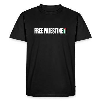 Free palestine - T-shirt Premium bio Homme - noir - Devant - Nico (187cm)