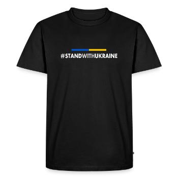 Stand with ukraine - Men's Premium Organic T-Shirt - black - Front - Nico (187cm)
