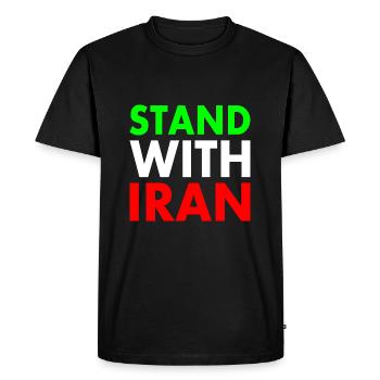 Stand with iran - T-shirt Premium bio Homme - noir - Devant - Nico (187cm)