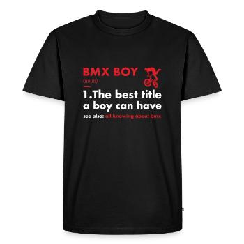 Sport Boy Définition BMX - T-shirt Premium bio Homme - noir - Devant - Nico (187cm)