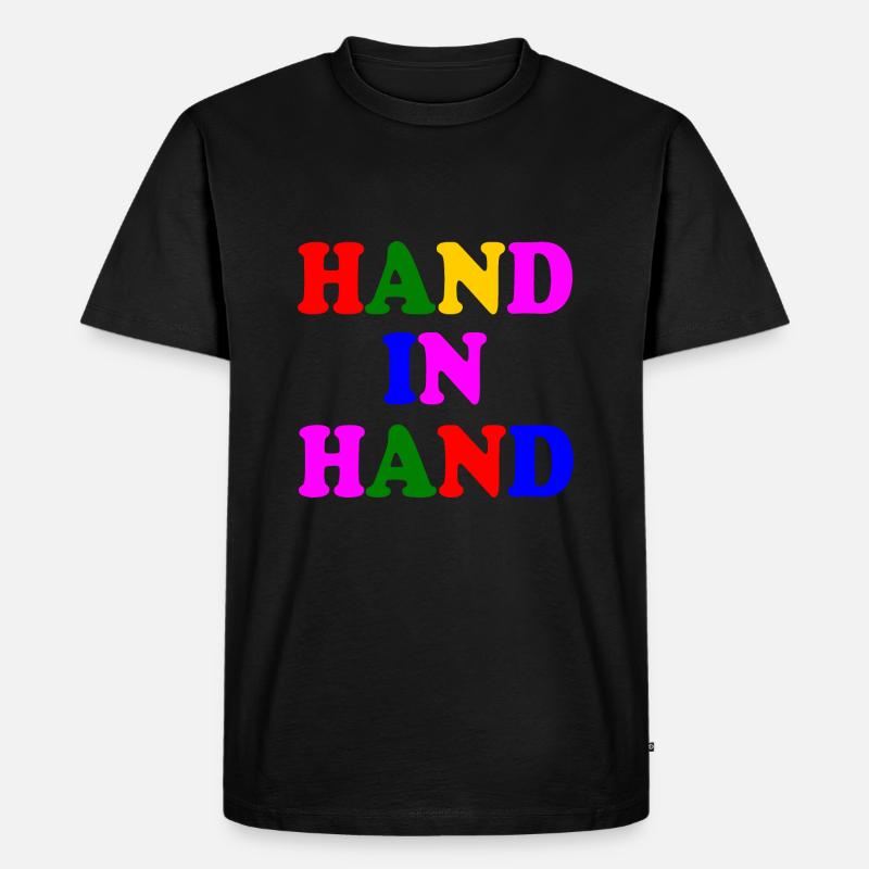 Hand in hand - Männer Premium Bio T-Shirt - Schwarz