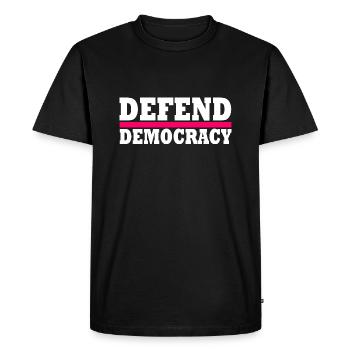 Defend democracy - Men's Premium Organic T-Shirt - black - Front - Nico (187cm)