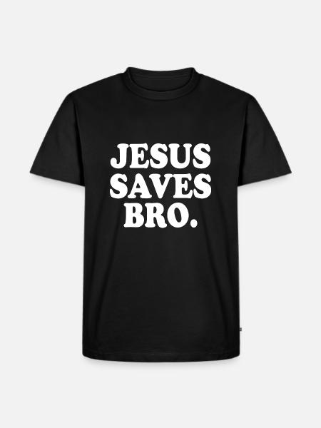 Jesus saves bro - Men's Premium Organic T-Shirt - black