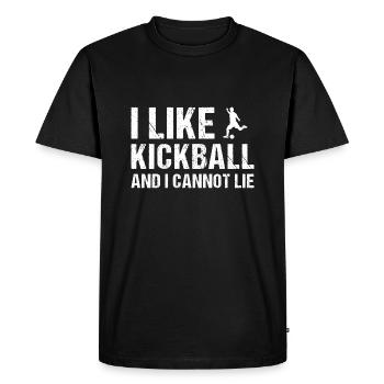 J’aime le kickball et je ne peux pas mentir au kickball - T-shirt Premium bio Homme - noir - Devant - Nico (187cm)