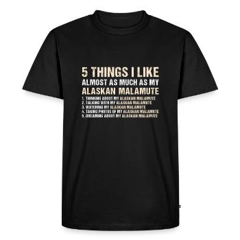 J’aime autant que mon Malamute d’Alaska - T-shirt Premium bio Homme - noir - Devant - Nico (187cm)