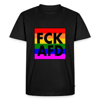 Fck afd - T-shirt Premium bio Homme - noir - Devant - Nico (187cm)