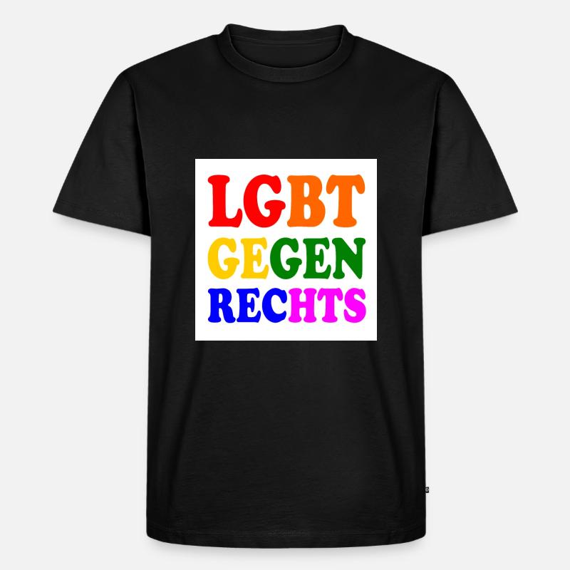 Lgbt gegen rechts - Männer Premium Bio T-Shirt - Schwarz