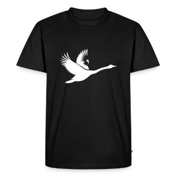 Elegant flying mute swan - Men's Premium Organic T-Shirt - black - Front - Nico (187cm)