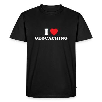 Géocacher J’adore le géocaching - T-shirt Premium bio Homme - noir - Devant - Nico (187cm)