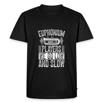 Baritone Player We Go Low & Slow Euphonium - Men's Premium Organic T-Shirt - black - Front - Nico (187cm)