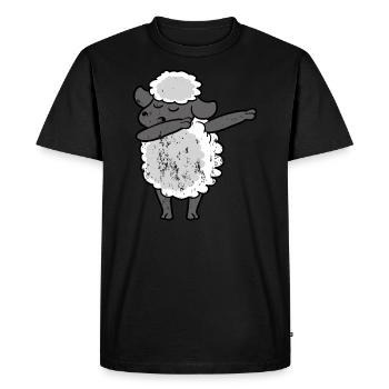 Retro Vintage Grunge Style Dabbing Dab Sheep Lamb - Men's Premium Organic T-Shirt - black - Front - Nico (187cm)