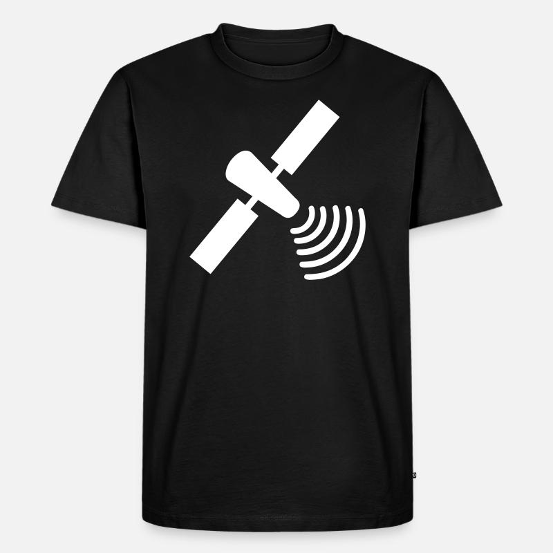 Satellit - Männer Premium Bio T-Shirt - Schwarz