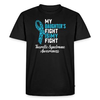 Le combat de ma fille est mon combat syndrome de la tourette - T-shirt Premium bio Homme - noir - Devant - Nico (187cm)