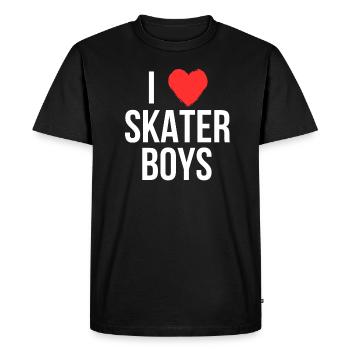 J’aime les garçons patineurs - T-shirt Premium bio Homme - noir - Devant - Nico (187cm)