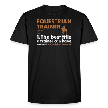 Entraîneur sportif Définition Équestre - T-shirt Premium bio Homme - noir - Devant - Nico (187cm)