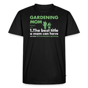 Jardinier Maman Définition Jardinage - T-shirt Premium bio Homme - noir - Devant - Nico (187cm)