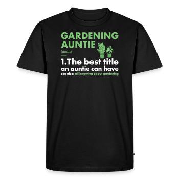 Jardinier Tante Définition Jardinage - T-shirt Premium bio Homme - noir - Devant - Nico (187cm)