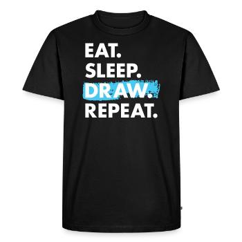Drawer Eat Sleep Drawing - Men's Premium Organic T-Shirt - black - Front - Nico (187cm)