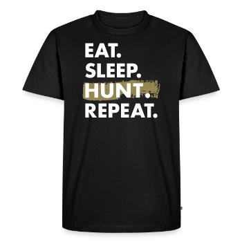 Chasseur Manger Sommeil Chasse - T-shirt Premium bio Homme - noir - Devant - Nico (187cm)