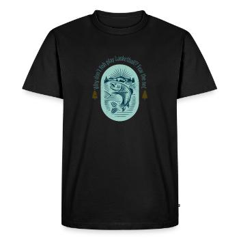 Why don’t fish play basketball? Fear the net. - Men's Premium Organic T-Shirt - black - Front - Nico (187cm)