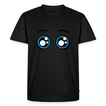 yeux mignons - yeux doux - T-shirt Premium bio Homme - noir - Devant - Nico (187cm)