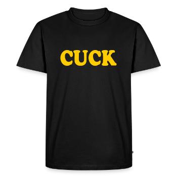Cuck - Men's Premium Organic T-Shirt - black - Front - Nico (187cm)