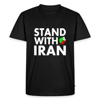 Stand with iran - Men's Premium Organic T-Shirt - black - Front - Nico (187cm)