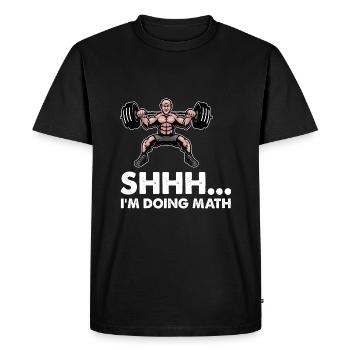 Shhh I Do Math Gym Fitness Math Lover D - Men's Premium Organic T-Shirt - black - Front - Nico (187cm)