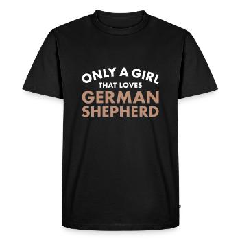 Seulement une fille qui aime le berger allemand - T-shirt Premium bio Homme - noir - Devant - Nico (187cm)