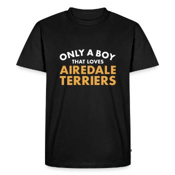 Only A Boy That Loves Airedale Terrier - Men's Premium Organic T-Shirt - black - Front - Nico (187cm)