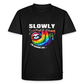 lentement je sors - T-shirt Premium bio Homme - noir - Devant - Nico (187cm)
