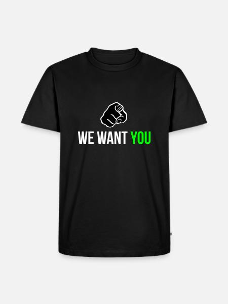 we want you - Men's Premium Organic T-Shirt - black
