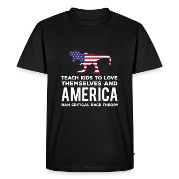 Teach Children to Love Themselves and Ameri - Men's Premium Organic T-Shirt - black - Front - Nico (187cm)