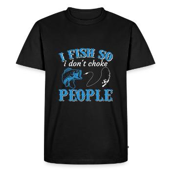 I fish so I don't have funny funny jumps - Men's Premium Organic T-Shirt - black - Front - Nico (187cm)